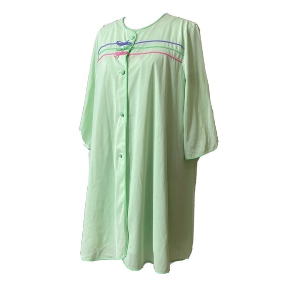 Vintage 2 Pc Lorraine Green Nylon Babydoll Nightgown and Robe Peignoir - Picture 3 of 16